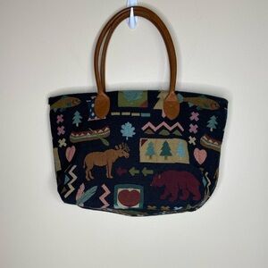 Orvis Camping Wildlife  Design Tapestry  Shoulder Tote Bag Vintage